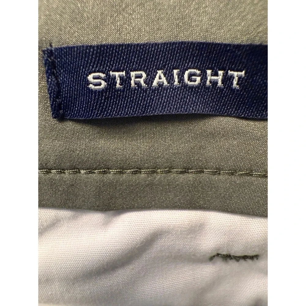 J.Crew Flex Straight Fit Mens Pants 38x32 Olive Green Chinos Stretch Khakis - Picture 3 of 7